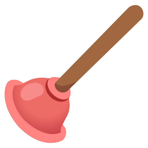 Google design of the plunger emoji verson:Noto Color Emoji 15.0
