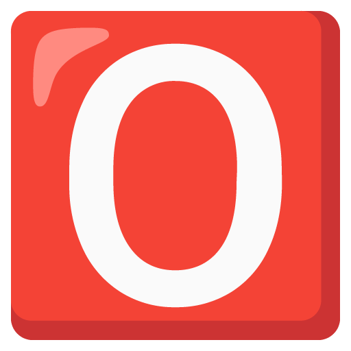 Google design of the O button (blood type) emoji verson:Noto Color Emoji 15.0