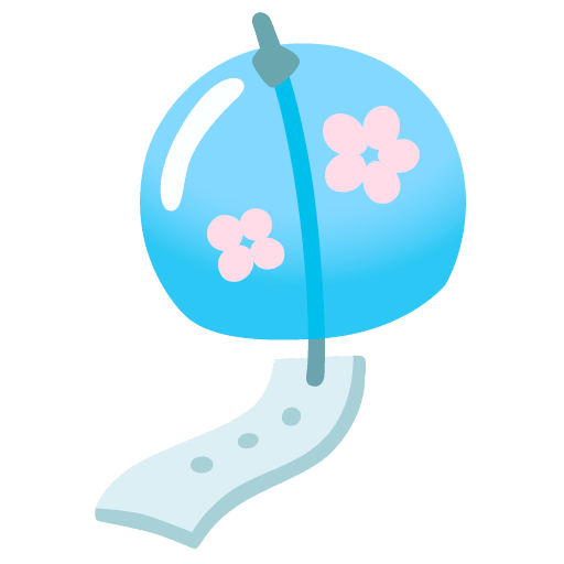 Google design of the wind chime emoji verson:Noto Color Emoji 15.0