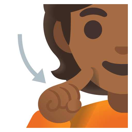Google design of the deaf person: medium-dark skin tone emoji verson:Noto Color Emoji 15.0