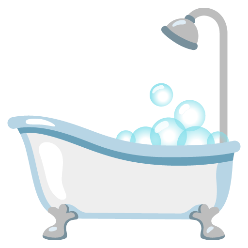 Google design of the bathtub emoji verson:Noto Color Emoji 15.0