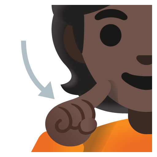 Google design of the deaf person: dark skin tone emoji verson:Noto Color Emoji 15.0