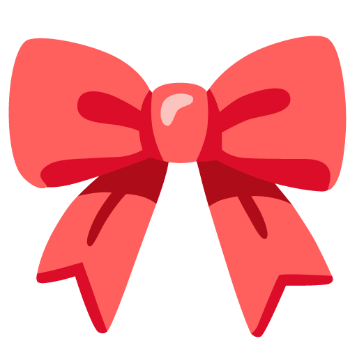 Google design of the ribbon emoji verson:Noto Color Emoji 15.0