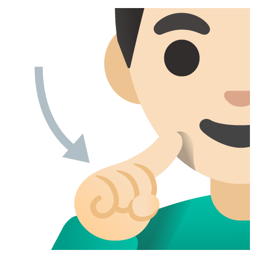 Google design of the deaf man: light skin tone emoji verson:Noto Color Emoji 15.0