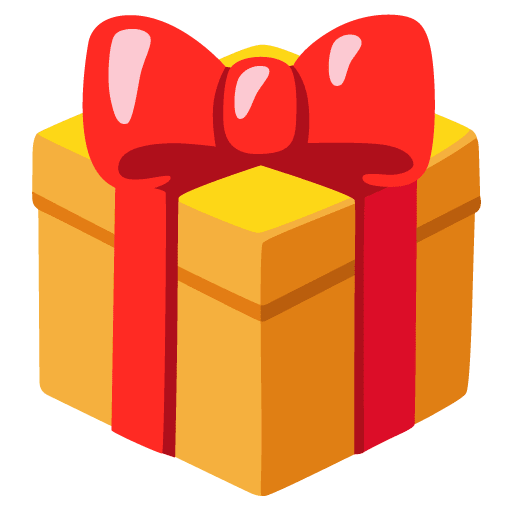 Google design of the wrapped gift emoji verson:Noto Color Emoji 15.0
