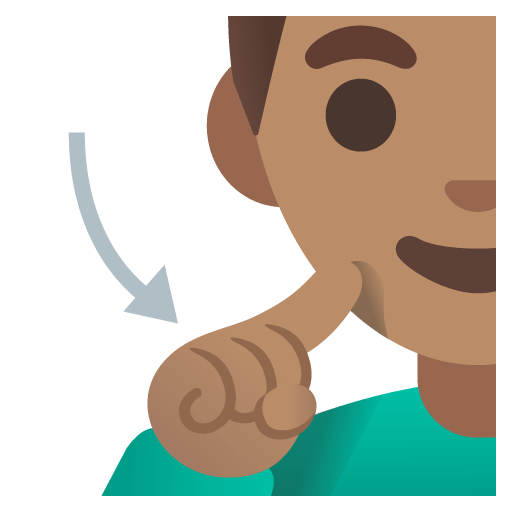 Google design of the deaf man: medium skin tone emoji verson:Noto Color Emoji 15.0
