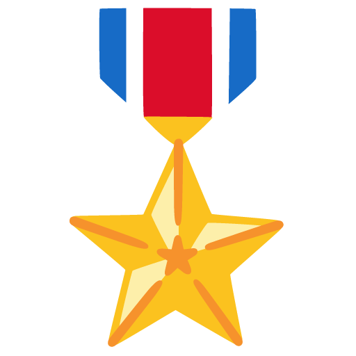 Google design of the military medal emoji verson:Noto Color Emoji 15.0