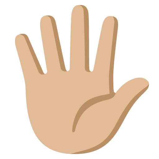 Google design of the hand with fingers splayed: medium-light skin tone emoji verson:Noto Color Emoji 15.0