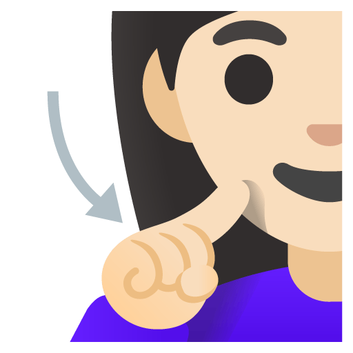 Google design of the deaf woman: light skin tone emoji verson:Noto Color Emoji 15.0