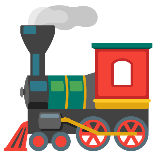 Google design of the locomotive emoji verson:Noto Color Emoji 15.0