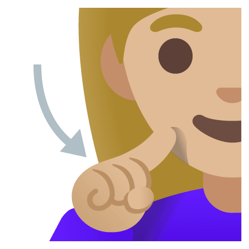 Google design of the deaf woman: medium-light skin tone emoji verson:Noto Color Emoji 15.0