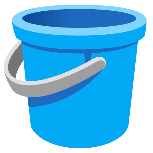 Google design of the bucket emoji verson:Noto Color Emoji 15.0