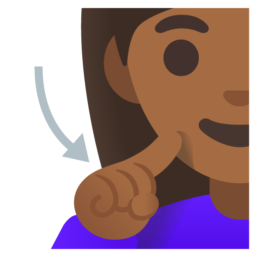 Google design of the deaf woman: medium-dark skin tone emoji verson:Noto Color Emoji 15.0