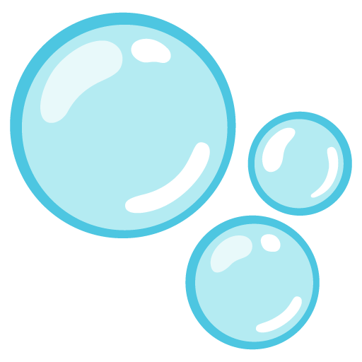 Google design of the bubbles emoji verson:Noto Color Emoji 15.0