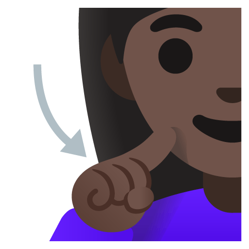 Google design of the deaf woman: dark skin tone emoji verson:Noto Color Emoji 15.0