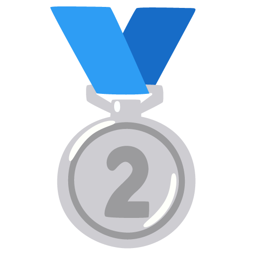 Google design of the 2nd place medal emoji verson:Noto Color Emoji 15.0