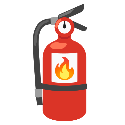Google design of the fire extinguisher emoji verson:Noto Color Emoji 15.0