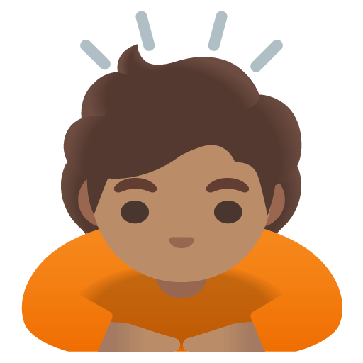 Google design of the person bowing: medium skin tone emoji verson:Noto Color Emoji 15.0