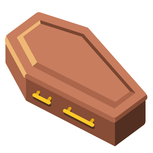 Google design of the coffin emoji verson:Noto Color Emoji 15.0