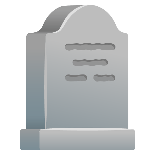 Google design of the headstone emoji verson:Noto Color Emoji 15.0