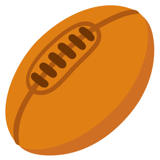 Google design of the rugby football emoji verson:Noto Color Emoji 15.0