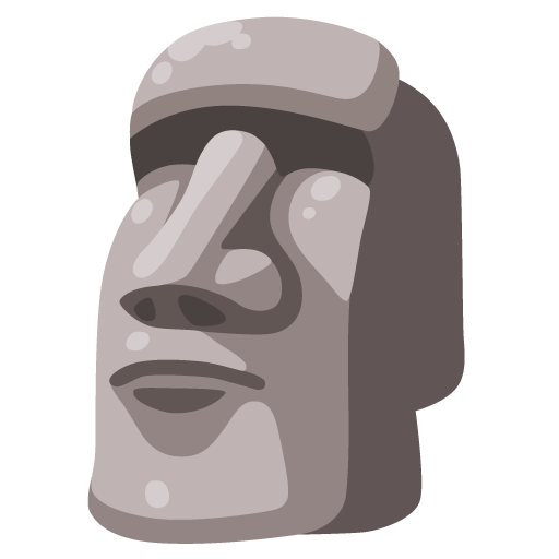 Google design of the moai emoji verson:Noto Color Emoji 15.0