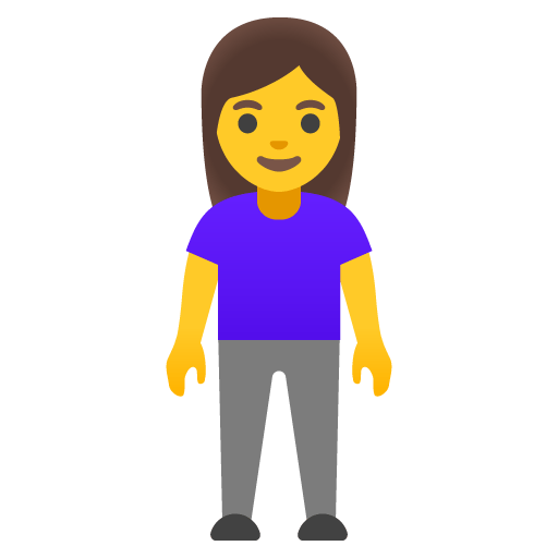 Google design of the woman standing emoji verson:Noto Color Emoji 15.0