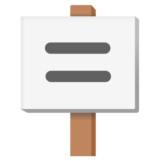 Google design of the placard emoji verson:Noto Color Emoji 15.0