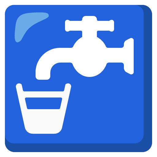 Google design of the potable water emoji verson:Noto Color Emoji 15.0
