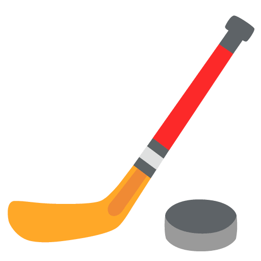 Google design of the ice hockey emoji verson:Noto Color Emoji 15.0