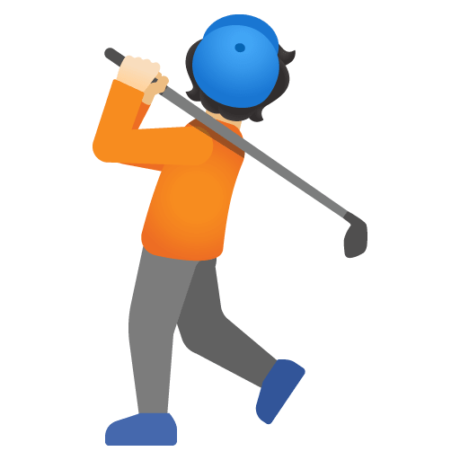 Google design of the person golfing: light skin tone emoji verson:Noto Color Emoji 15.0
