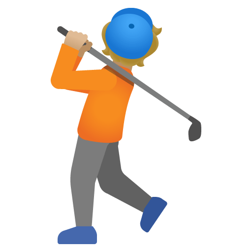 Google design of the person golfing: medium-light skin tone emoji verson:Noto Color Emoji 15.0