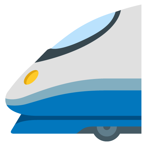 Google design of the high-speed train emoji verson:Noto Color Emoji 15.0