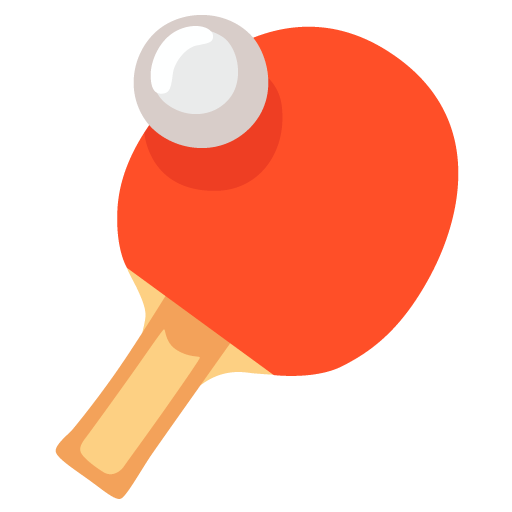 Google design of the ping pong emoji verson:Noto Color Emoji 15.0