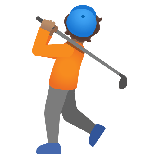 Google design of the person golfing: medium skin tone emoji verson:Noto Color Emoji 15.0