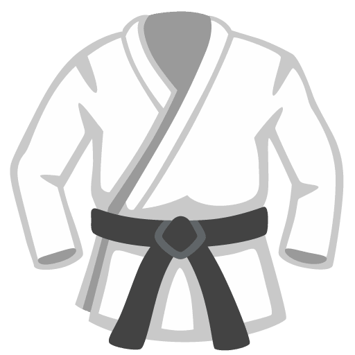Google design of the martial arts uniform emoji verson:Noto Color Emoji 15.0