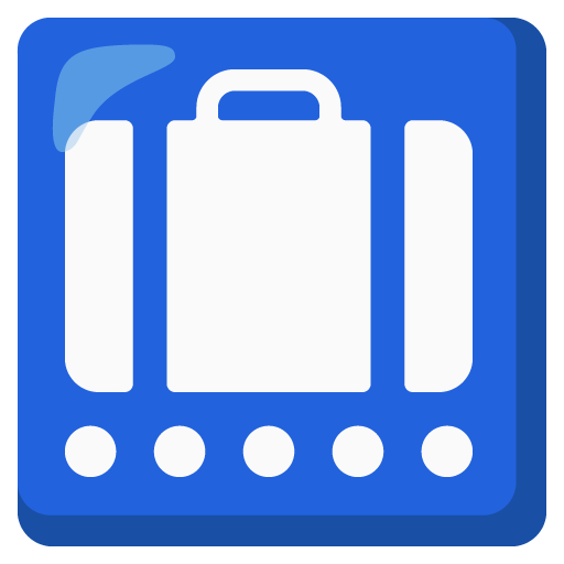 Google design of the baggage claim emoji verson:Noto Color Emoji 15.0