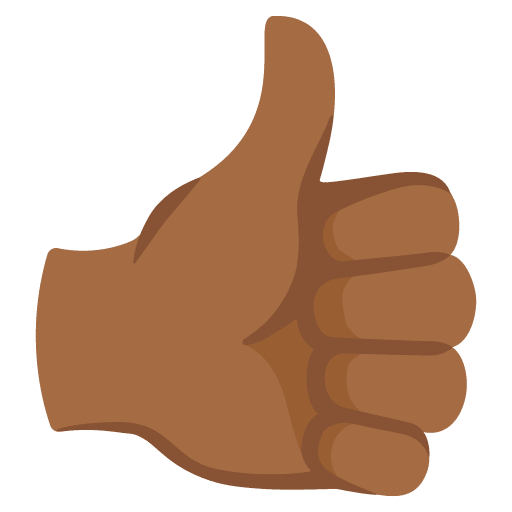 Google design of the thumbs up: medium-dark skin tone emoji verson:Noto Color Emoji 15.0