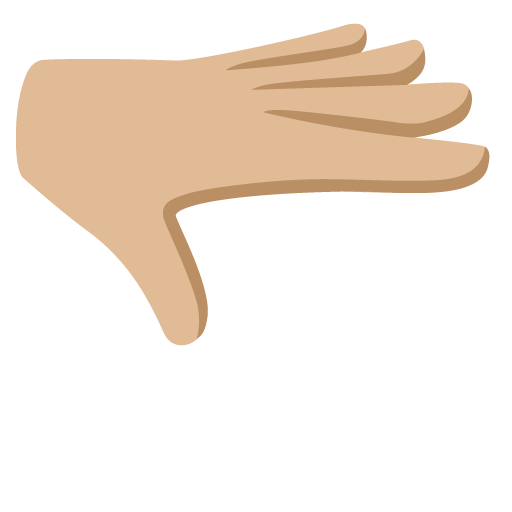 Google design of the palm down hand: medium-light skin tone emoji verson:Noto Color Emoji 15.0