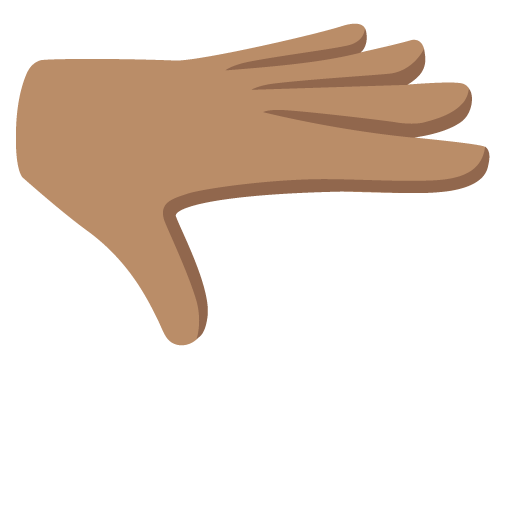 Google design of the palm down hand: medium skin tone emoji verson:Noto Color Emoji 15.0