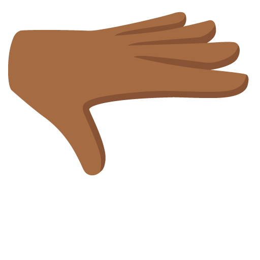 Google design of the palm down hand: medium-dark skin tone emoji verson:Noto Color Emoji 15.0