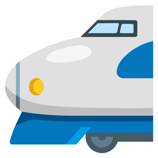 Google design of the bullet train emoji verson:Noto Color Emoji 15.0