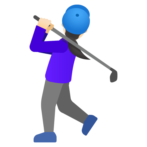 Google design of the woman golfing: light skin tone emoji verson:Noto Color Emoji 15.0