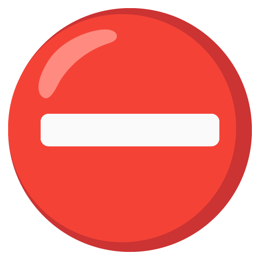 Google design of the no entry emoji verson:Noto Color Emoji 15.0