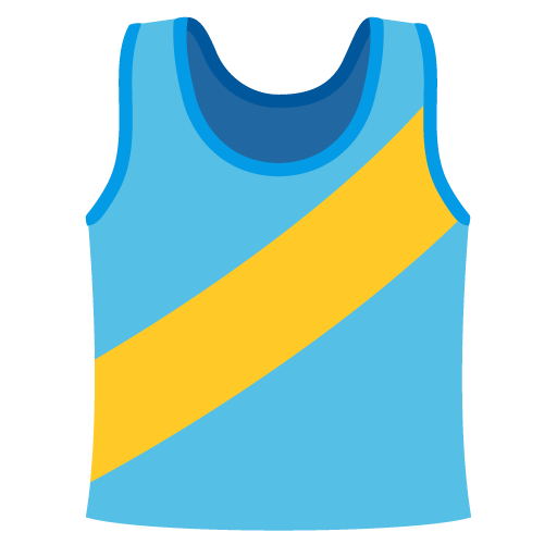 Google design of the running shirt emoji verson:Noto Color Emoji 15.0