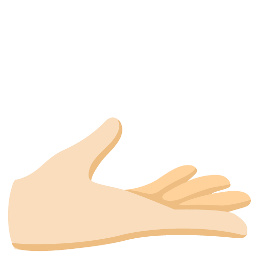 Google design of the palm up hand: light skin tone emoji verson:Noto Color Emoji 15.0