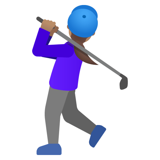 Google design of the woman golfing: medium skin tone emoji verson:Noto Color Emoji 15.0