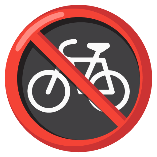Google design of the no bicycles emoji verson:Noto Color Emoji 15.0