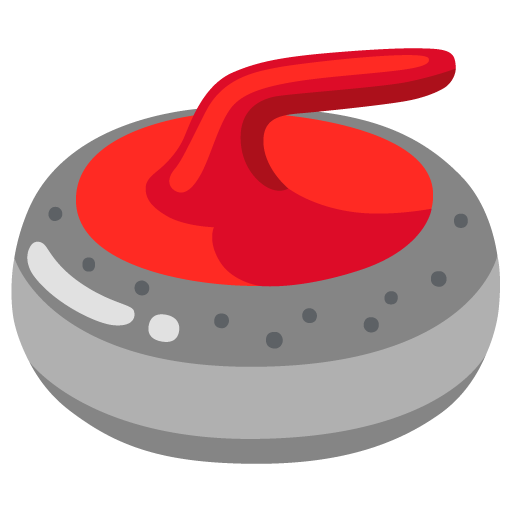 Google design of the curling stone emoji verson:Noto Color Emoji 15.0