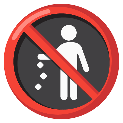 Google design of the no littering emoji verson:Noto Color Emoji 15.0